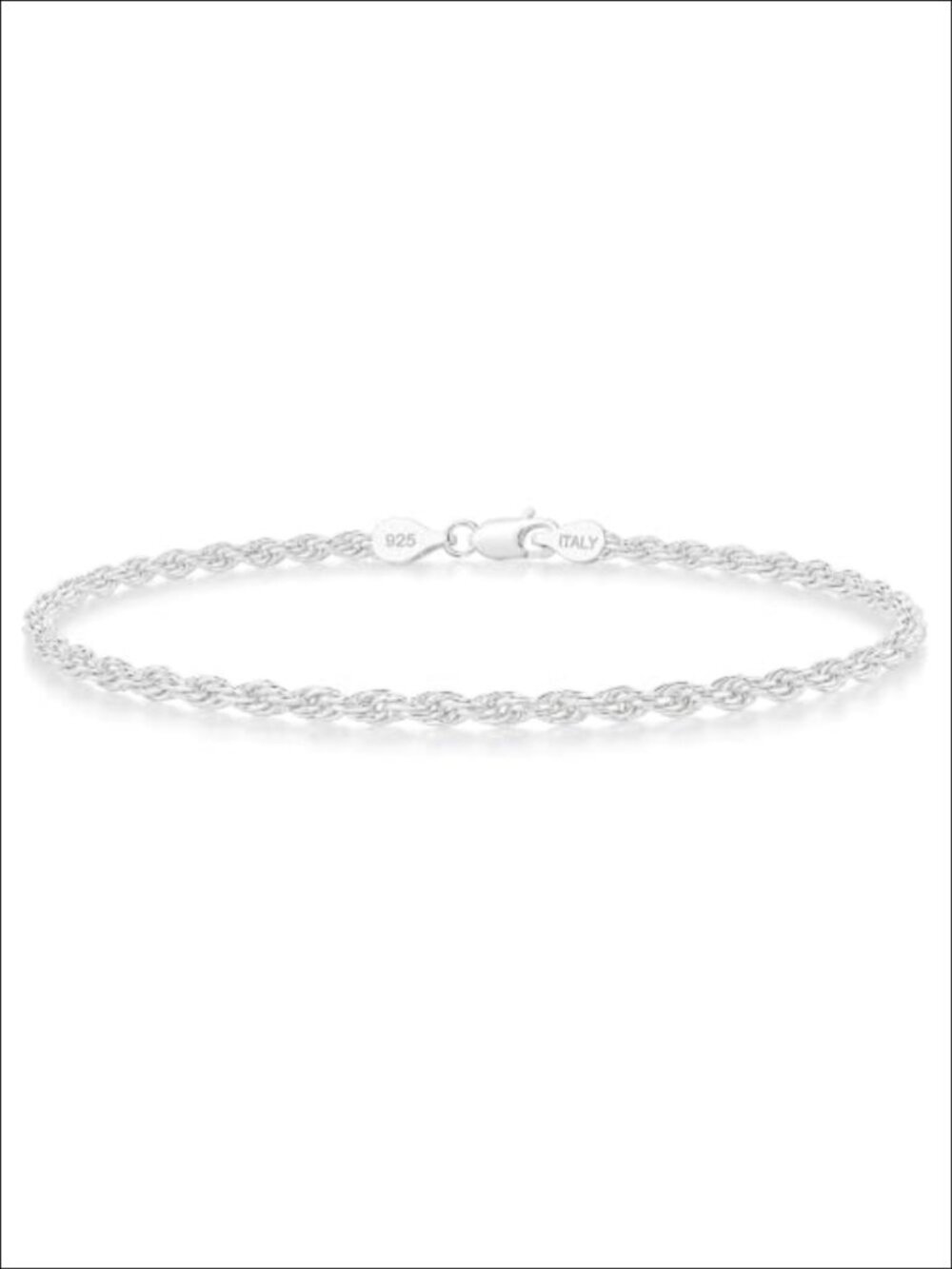 925 Sterling Silver Rope Chain Bracelet Lobster Clasp 7 Inch Men